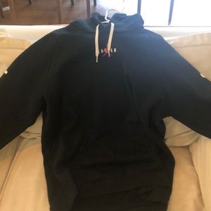 Black air jordan hooded sweatshirt.... gently used